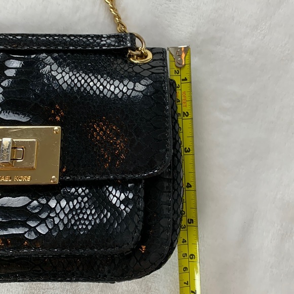 MICHAEL Michael Kors Black Python Embossed Leather Crossbody - Picture 9 of 16